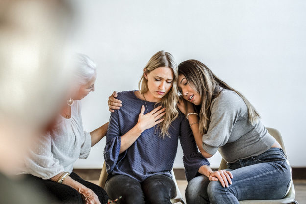 a group of friends staging an intervention